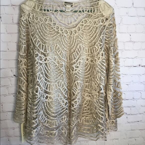 Soulmates Women New 2 Pc Crochet 100% Silk Hand‎ Crafted Top,Jacket /Blazer - Picture 9 of 14